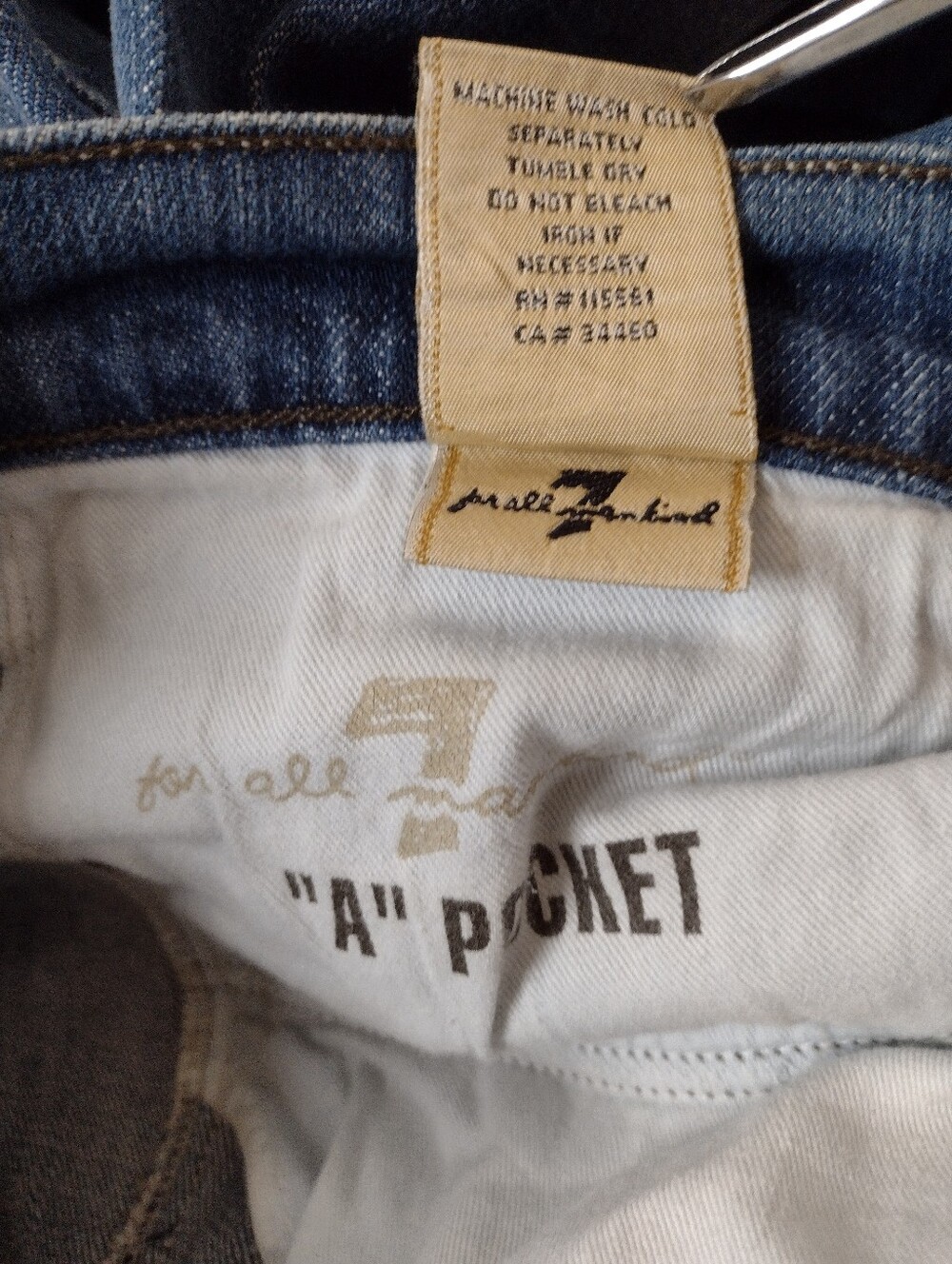 7 For All Men Kind t Blue Straight Leg Men's Jeans (33) - Picture 6 of 15